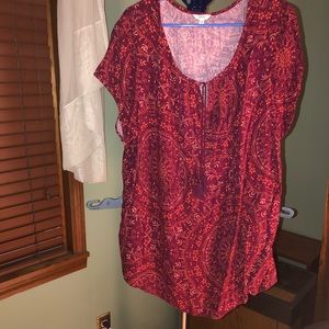 Sonoma short sleeve burgundy top size 2X - NWT